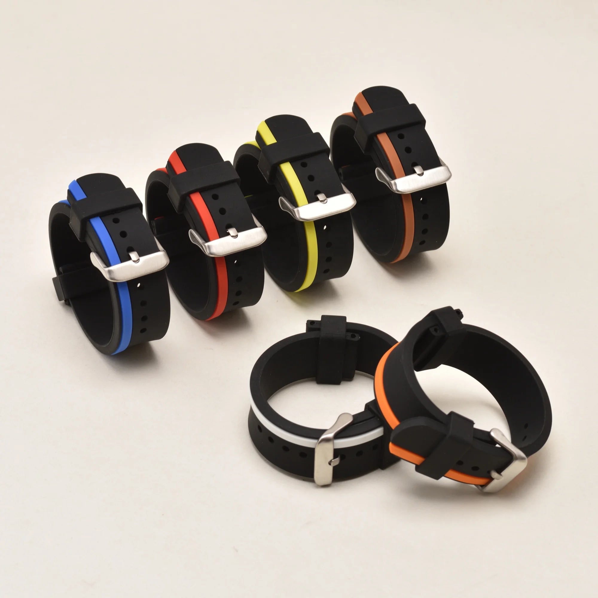 20mm 22mm 24mm Quick Release Spring Bars Sport Rubber Watch Band Silicone Watchband Replacement Straight End Watch Strap