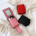 Personalized PU Leather Travel Lipstick Pouch Women Mini Lipstick Bag With Mirror Small Cosmetic Case