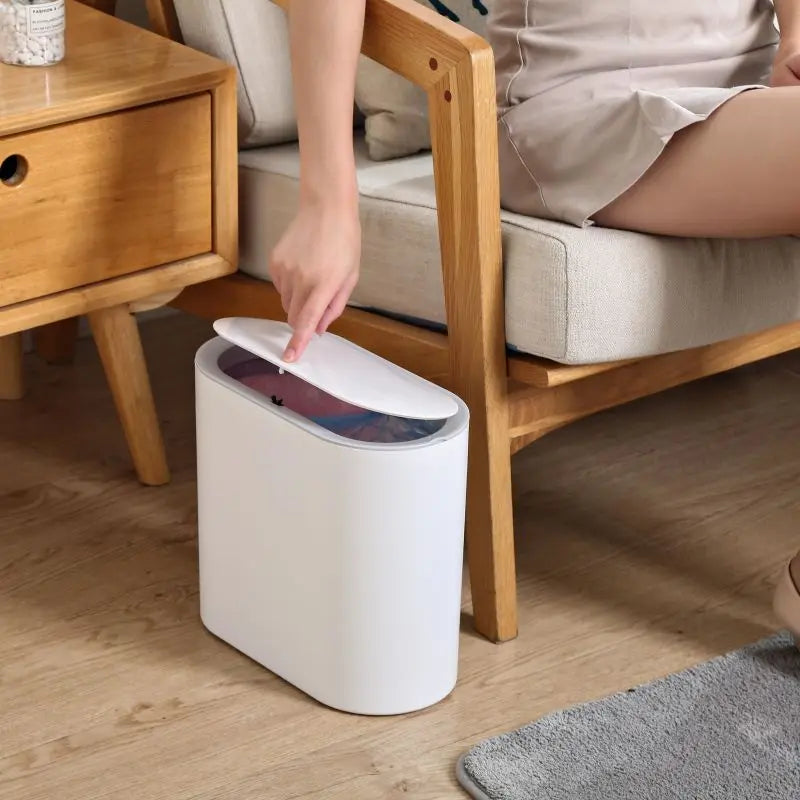 8L PP Material Inner Bucket Dustbin Soft Closing Automatic Trash Can for Kitchen Use Press Trash Can for Convenient Storage