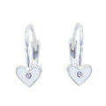 Valentines Day Gifts Dainty 925 Silver Earrings Jewelry Small Hoop Earring Dangling Heart Earrings