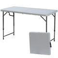 120X60X74cm Top Metal Legs Folding Computer Desk with Storage Shelf 4ft Modern Design Plastic Material for Outdoor Park Use