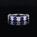 Eternity Band  14K White Gold Moissanite White Lab Grown Sapphire Oval Cut Women Rings