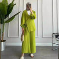 Solid Color Tunic and Wide Leg Pant Set Islamic Clothing Arab Women's Clothing