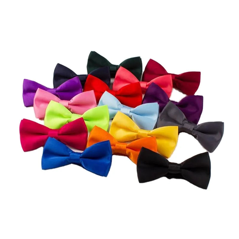 Wholesale Environmentally Friendly Fabric Solid Color Bowties Adjustable Rpet Polyester Bow Ties for Men