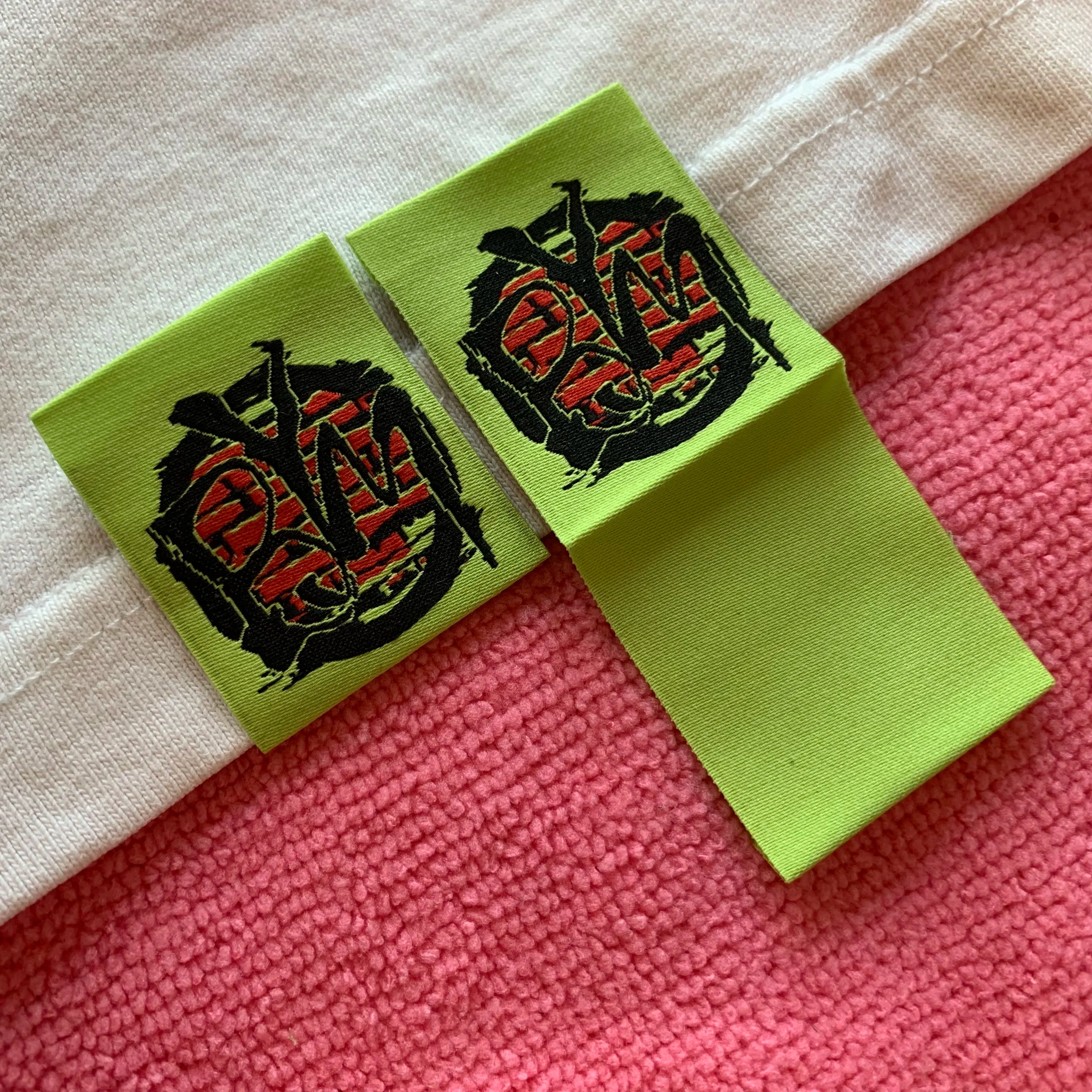 50D Yarn Sustainable Clothing Bottom Hem Labeleco-friendly Handmade Damask Woven Hem Tags