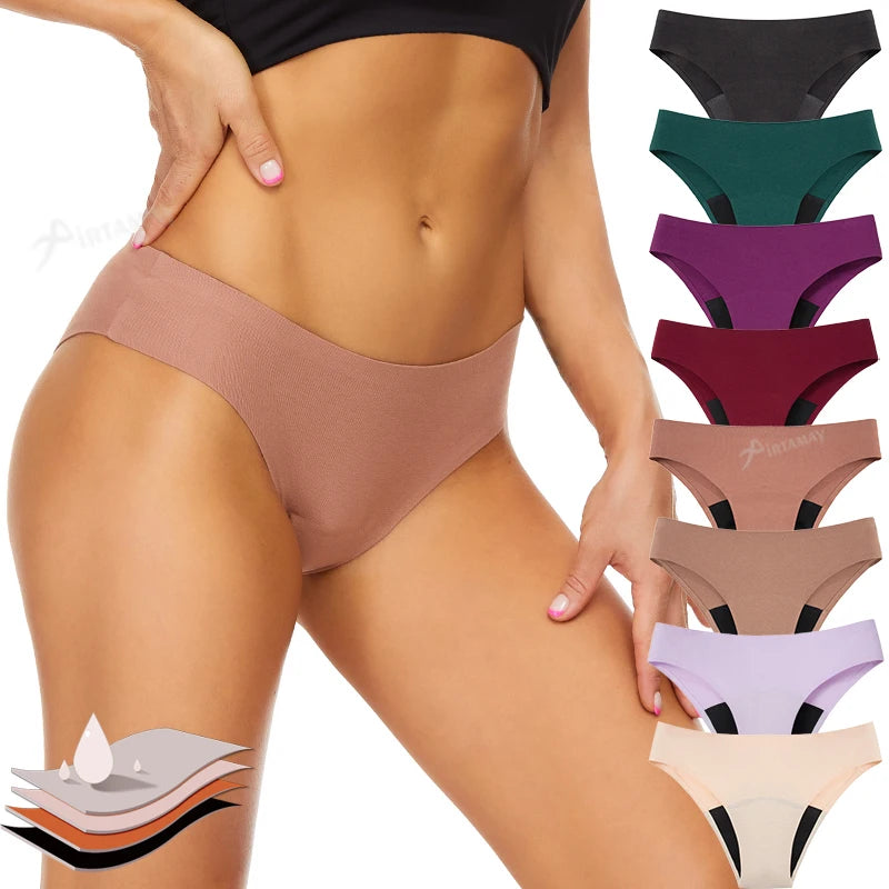Airtamay 36ml High Absorb Women 4 Layers Leak Proof Washable Cotton Seamless Period Panties Menstrual Underwear