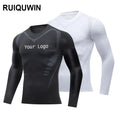 RUIQUWIN  Men's Custom Long-Sleeved Sports Fitness Basketball Clothing Tights Base Quick-Drying Breathable T Shirt
