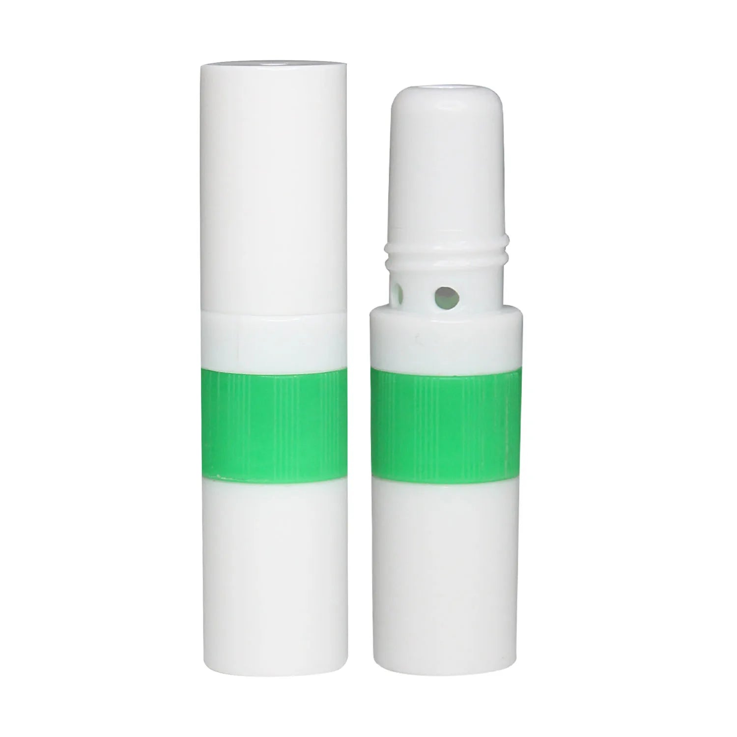 White 2-in-1 DIY PP Nasal Inhaler Sticks for Essential Oil Screw Cap Sealing