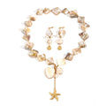 Ocean Style Shell Stainless Steel Necklace for Women Shell Earrings