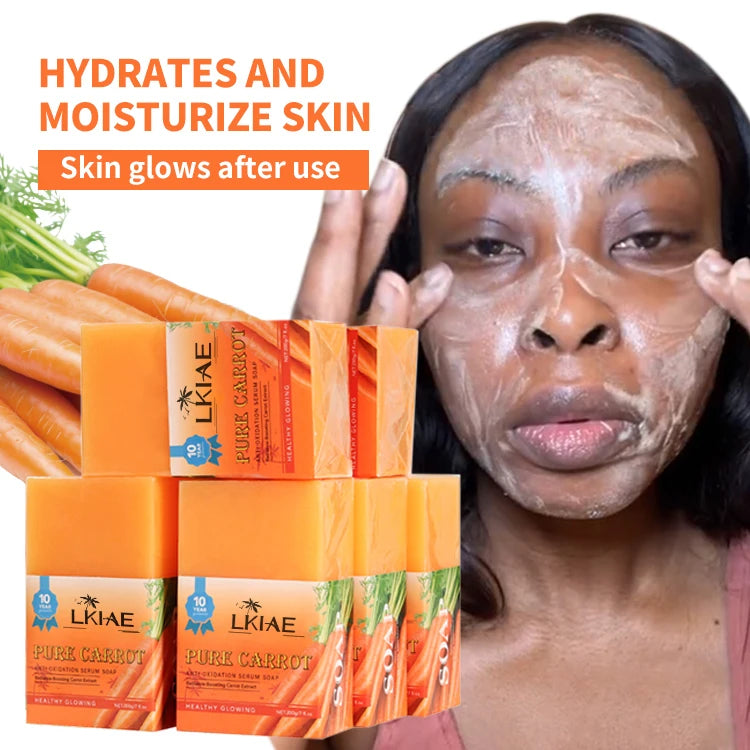 Wholesale Womens Lightening Black Skin Soaps Ailke Good Quality Natural Hotel Handmade Carrots Whitening Soap for Bathing