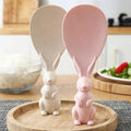 Creative Wheat Straw Rice Scoop Cute Bunny Non-stick Rice Three-dimensional Rice Scoop Household High Temperature Resistance