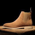 Custom Luxury Suede Genuine Leather Men's Ankle Chelsea Boots Yellow Fall Winter Big Size Dress Shoes with Western Style