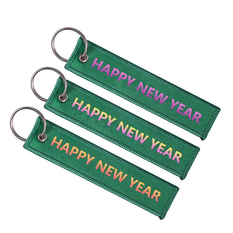 Custom Give Away Keychain Embroidery Custom Logo Fabric Car Motorcycle Key Ring Keychain Keychains Wholesale