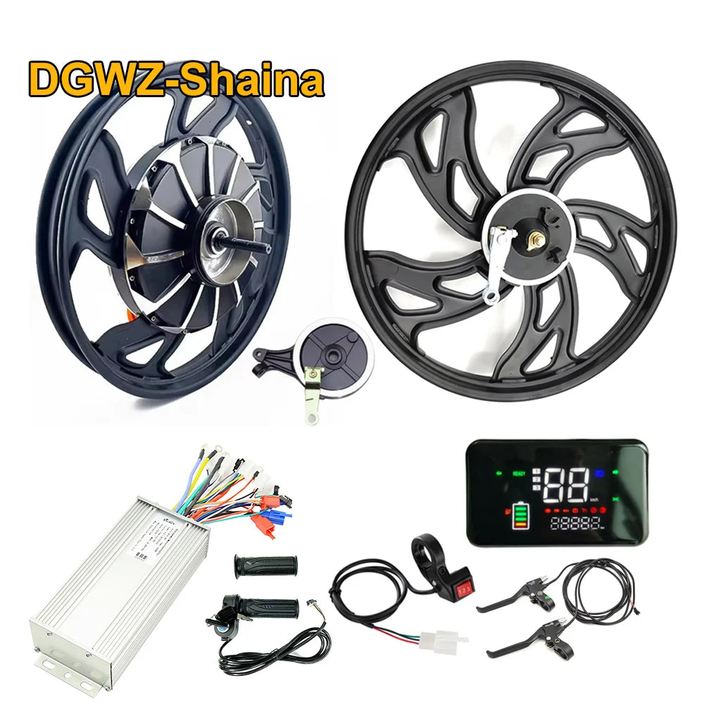 17 Inch 48V 60V 72V 1500W Brushless Gearless Electric E Bicycle Motorcycle Bike Rear Wheel Hub Motor Conversion Kit