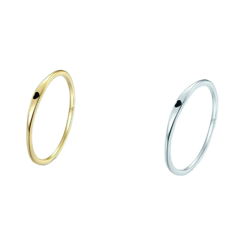 Rainbowking Simple love 925 Sterling Silver Ring DIY Simple Couple Ring Female Fashion Simple Trend Fine Jewelry Ring
