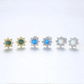 Daidan Earrings Sun Earrings Flowers Sterling Silver Simple Hypoallergenic Zircon Opal Sunflower Earrings