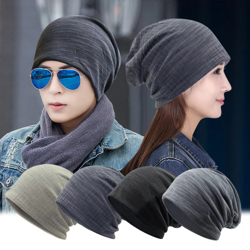 Vintage Soft Lightweight Women Men Chemo Headwear Slouchy Skull Knitted Beanie Chemotherapy Cap