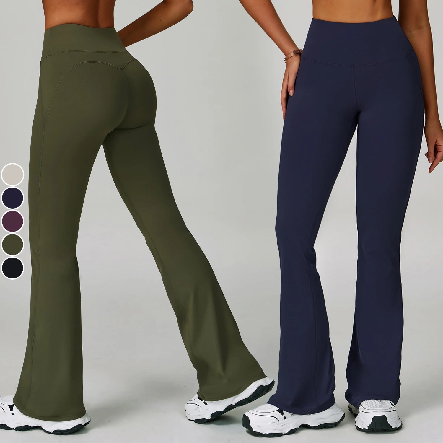 Custom Logo Women High Waist Yoga Bell-Bottoms Sports Yoga Pants Breathable Running Workout Casual Tight Gym Flared Pants