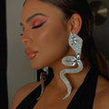 European and American Sexy Exaggerated Snake Shaped Earrings New Rhinestone Large Earrings Queen Accessories