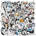 50Pcs Cute Funny Husky Dog Pet Animal Sticker for Bottle Festival Wall Car Decor Luggage Laptop Custom Logo Stickers