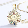 Colorful Smiling Sunflower Fine Fashion Customizable Jewelry Custom Diamond Charm Pendants for Women