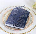 Wholesale Trifold Laser Cut Floral Butterfly Flower Blue Wedding Quinceanera Invitation Card for Faire Part Mariage