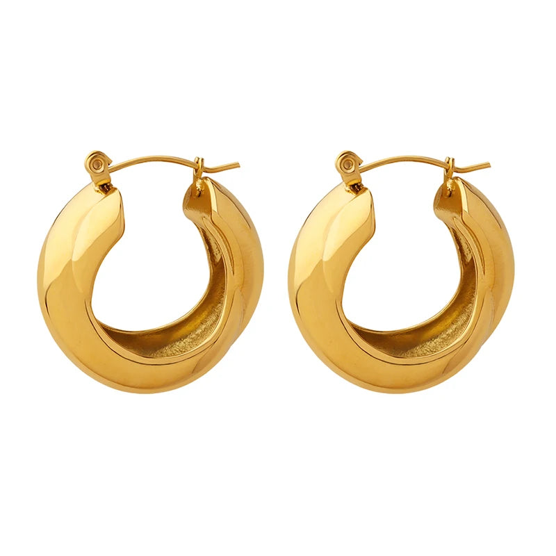 French Double Ring Cross Earrings Copper Wholesale Jewelry with Gold or Silver Plating Trendy Style for Parties or Engagements