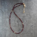 Zooying Delicate July Birthstone Jewelry Natural Faced Garnet Gemstone Beaded Choker Necklace for Women