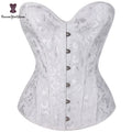 China Lingerie Manufacturer Jacquard Over Bust Korsett Corsage Corselet Floral Corset Top Woman White Body Shapewear Tops