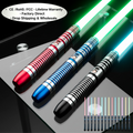 Wholesales High End RGB Neopixel Lightsaber Light Sword Smooth Swing Metal Hilt LED Light up Toy Heavy Dueling Combat Blade
