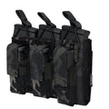 IDOGEAR 500D Nylon Kangaroo Triple Mag Pouch Camo Molle Tactical Magazine Pouch for 5.56mm 9mm Mags