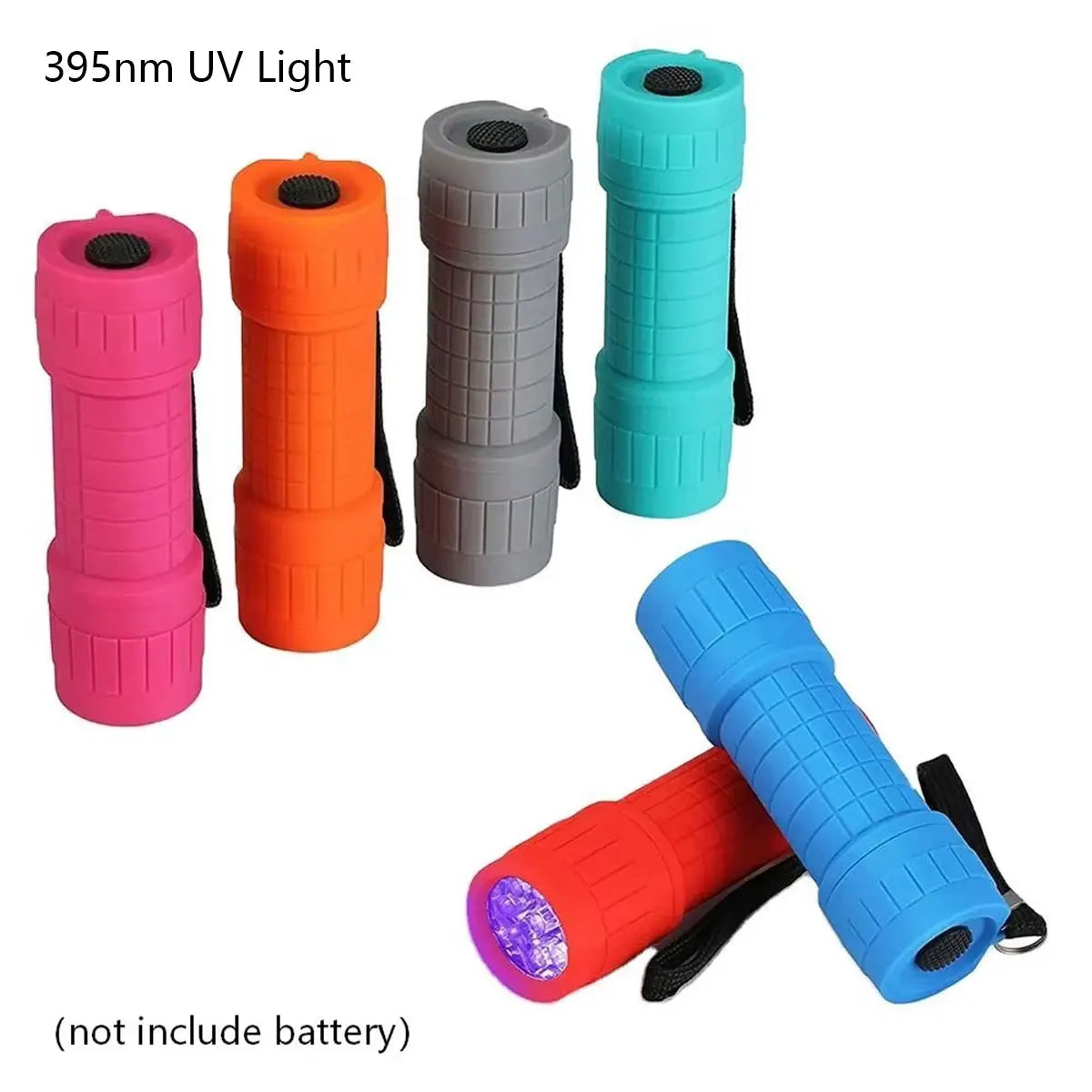 Mini Tactical Camping UV/White 9 LED 395nm Emergency Pocket Flashlight with ABS Body  Not AAA Battery Included