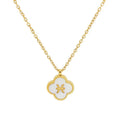 Elegant Female Stainless Steel Zodiac Necklace with 18K Gold Flower Charms Fashionable Choker Horoscope Sign Necklace
