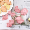Saffron Multi Designs 6pcs/Box Hot Dinosaur Cookie Cutters Set 6 Pcs Plastic Boy Birthday Dinosaurs Biscuits Mould Cookie Tools