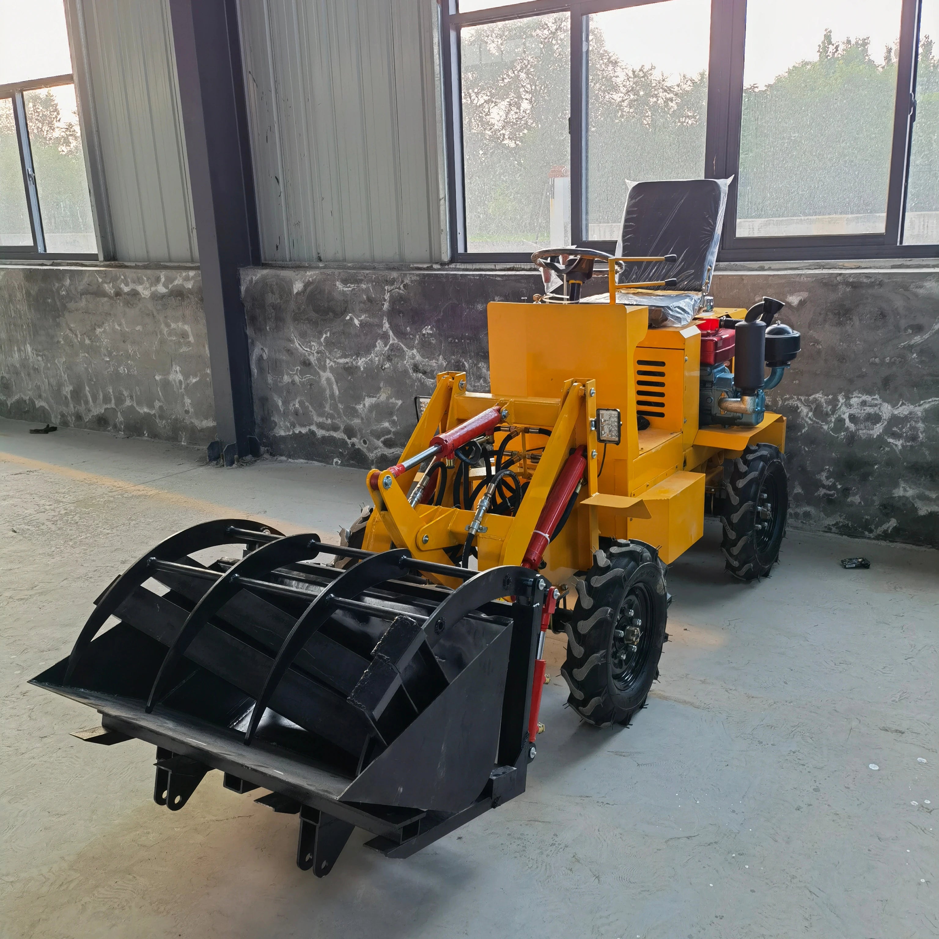 18HP Diesel Engine Small Mini Wheel Loader Forklift Backhoe Farm Garden Home Use