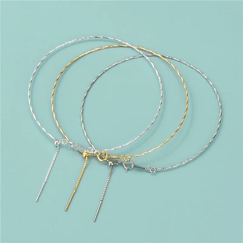 Sliding Adjustable Bracelet Making Sparkling Twist Chain Half-finished Bangle with Rubber Stopper Beads
