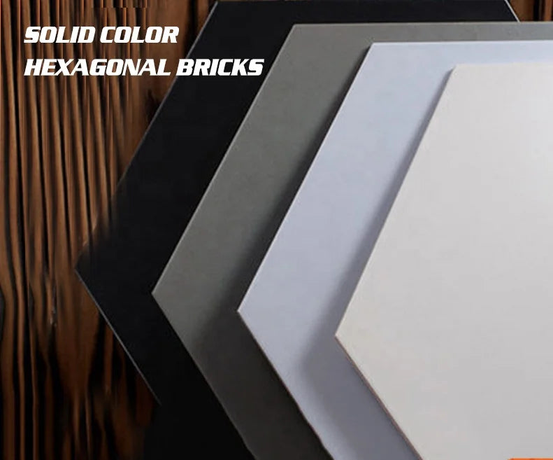 Large Hexagonal Floor Tiles 520x600 Non-slip Floor Tiles Hexagonal Special-shaped Black and White Floor Tiles