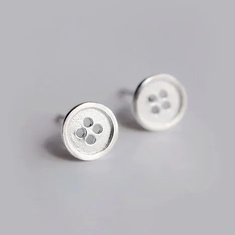 REETI 925 Sterling Silver Buttons Stud Earrings for Women Elegant Wedding Jewelry Pendientes