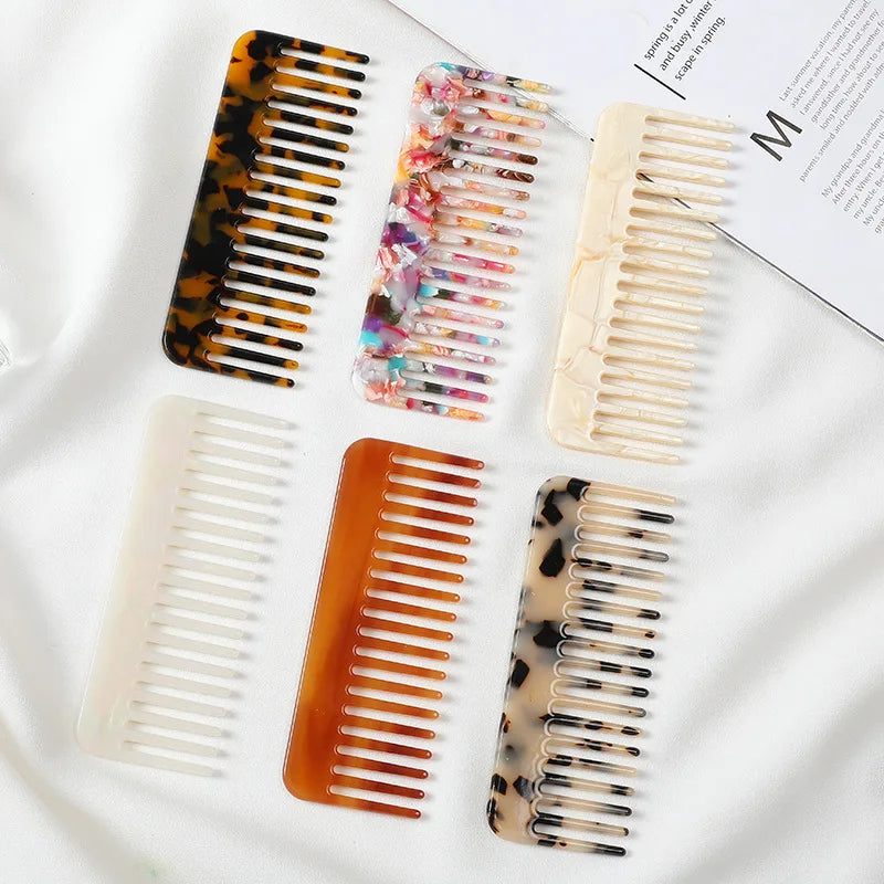 Hot Selling 4mm Thickness Size 11.8*4.6cm Tooth Comb Women Cellulose Acetate Custom Hair Comb Anti-Static Acetate Comb Girls