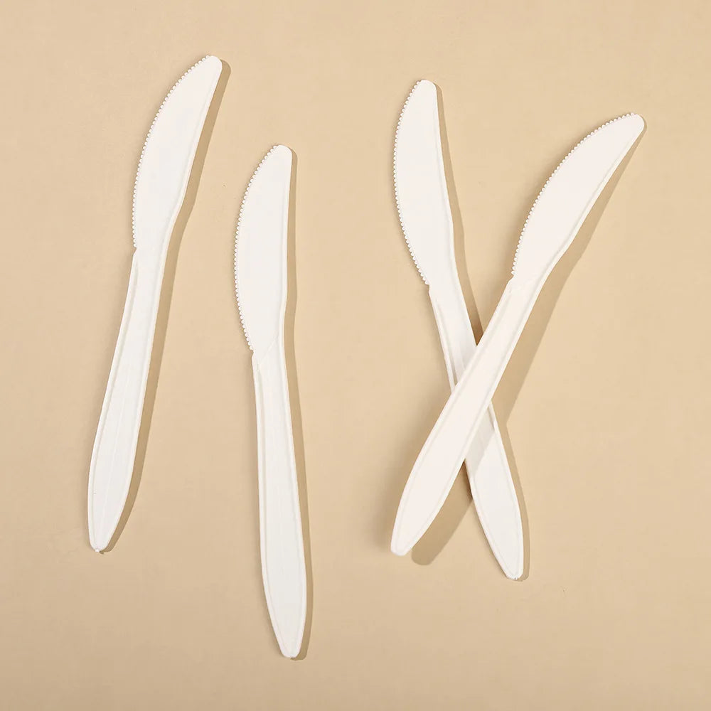 Manufacturer Cornstarch Cutlery Cornstarch Spoon Environmentally Degradable 6.5 Inches Disposable Cornstarch Knife For Table