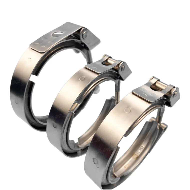 JTLD High Performance 3.5 Inch Universal Stainless Steel Exhaust Pipe Assembly V Band Quick Release Clamp for Car