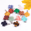Huiying Cute gemstone cross pendant family necklace healing crystal jewelry gift hot sale on ali jewelry