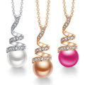 CDE Luxury Single Freshwater Pearl Necklace Colorful Real Pearl Jewelry Pink Black Gold Genuine Freshwater Real Pearl Necklace
