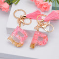 Fashion Alphabet Initial Letter Keychains Tassel Bag Purse Pendant Key Keychain for Women