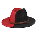 New Two-color Matching Fedora Men Women Big Brim Felt Hat Fashion Winter Jazz Hat