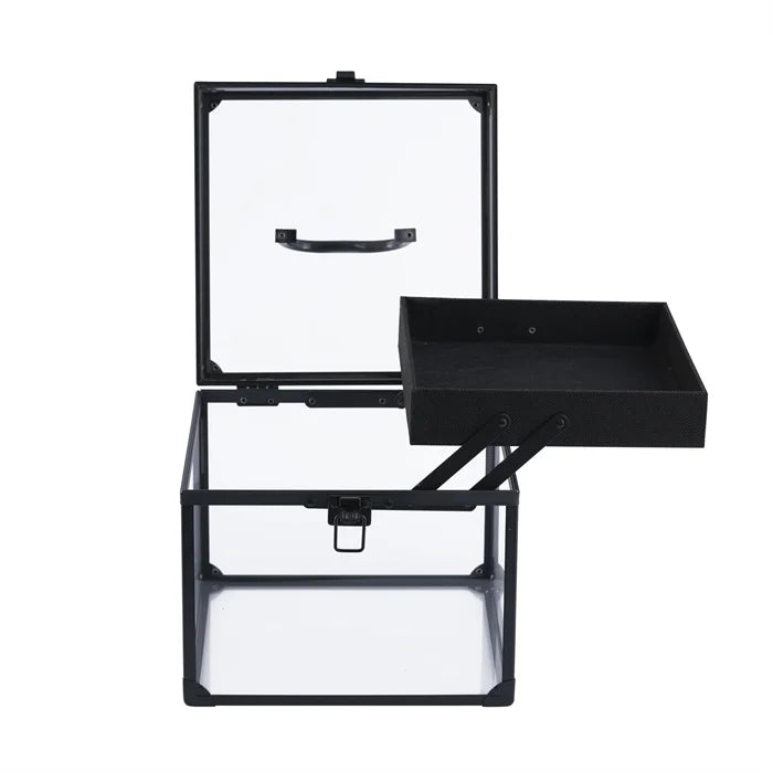 Wholesale ISO9001:2008 Certified OEM Brand Customized Transparent Acrylic Fashion Cosmetic Carrying Case Display Packaging Box