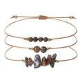 Natrual Stone Copper Bead  Citrine Crystal Stone Tiger Eye Stone Hand-Woven Yoga Crystal