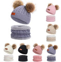 Hat Scarf Set Pompom Cartoon Infant Baby Girl Boy Winter Hat for Kids Warm Knitted Children Boys Girls Beanie Cap