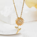 Trendy Rotating Sunflower Necklace Gold Clavicle Chain Relieve Stress Sun Flower Pendant Necklace for Women Jewelry Hot Sale