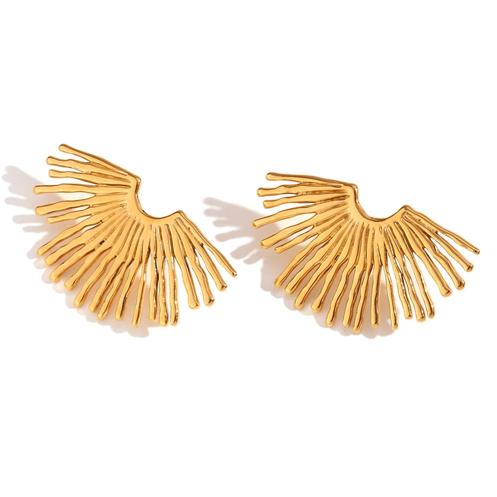 ERESI INS Design Custom Earrings 18K Gold Plated Stainless Steel Exaggerated Jewelry Boho Style Stud Earrings for Women